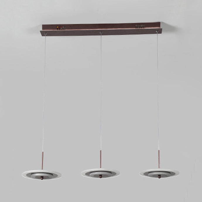 Homam - Modern White/Brown Round Ceiling Light Modern LED 3/6-Light Acrylic Hanging Pendant in Warm/White/Natural Light