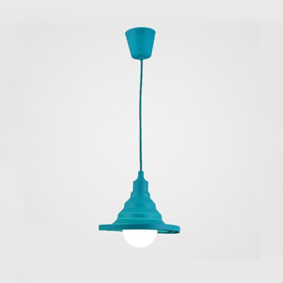Modern Silica Gel Pendant Light In Multi Colors - Folding Hanging Lamp