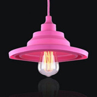Modern Silica Gel Pendant Light In Multi Colors - Folding Hanging Lamp Pink