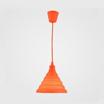 Modern Silica Gel Pendant Light In Multi Colors - Folding Hanging Lamp