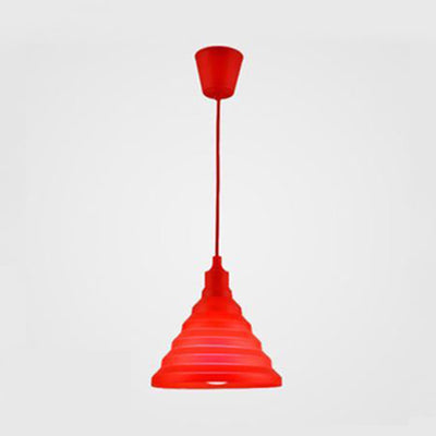 Modern Silica Gel Pendant Light In Multi Colors - Folding Hanging Lamp
