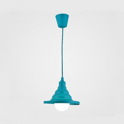 Modern Silica Gel Pendant Light In Multi Colors - Folding Hanging Lamp