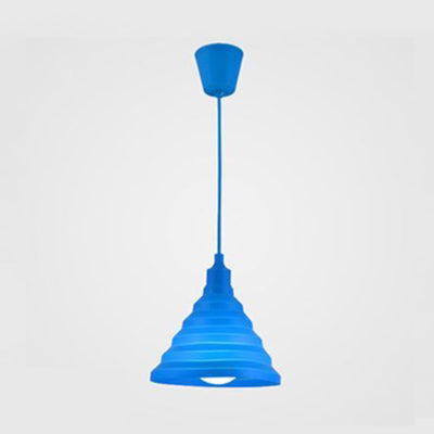 Modern Silica Gel Pendant Light In Multi Colors - Folding Hanging Lamp
