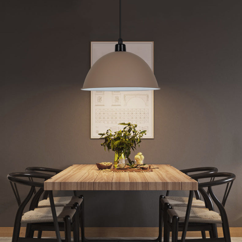 Nordic Stylish Bowl Pendant Lamp - Single Light Aluminum Hanging For Gallery Cafe