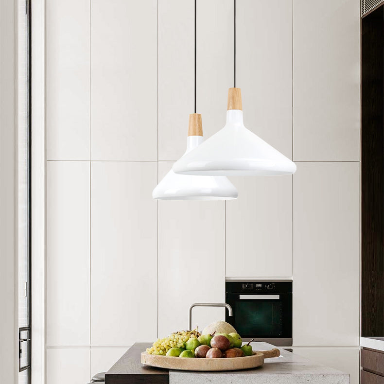 Suspension Nordic Coolie Shade pour bureau, café - Aluminium, 7/10,5/15 pouces de large, 1 lampe à suspension à tête