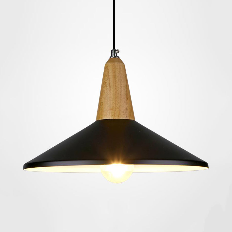 Nordic Style Aluminum & Wood Pendant Light - Perfect for Study Room