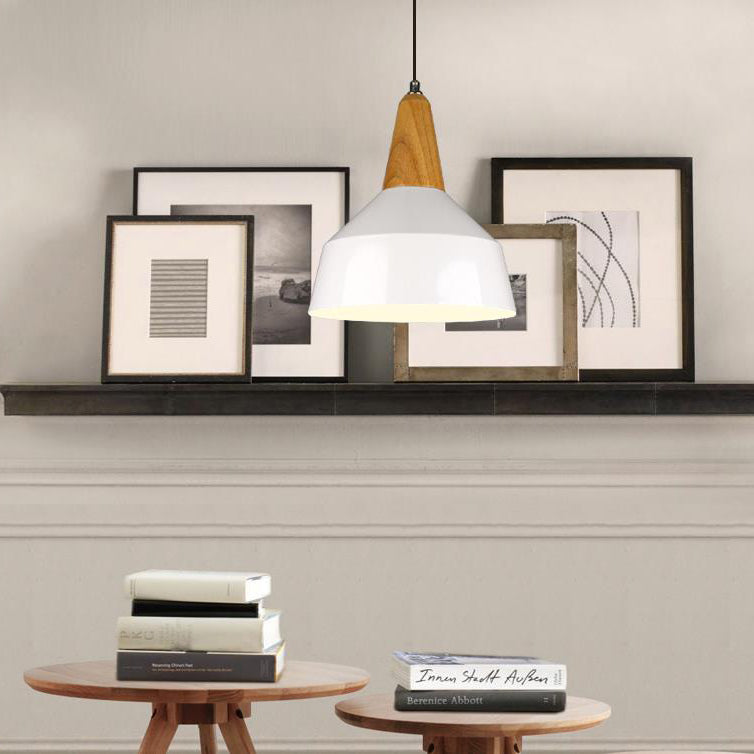 Nordic Style Aluminum & Wood Pendant Light - Perfect for Study Room
