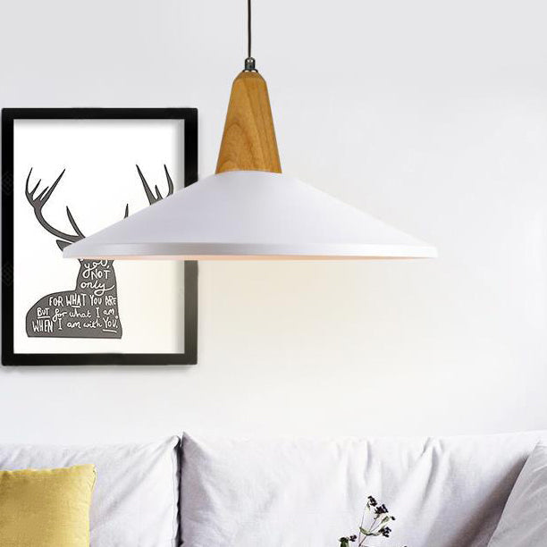Nordic Style Aluminum & Wood Pendant Light - Perfect for Study Room