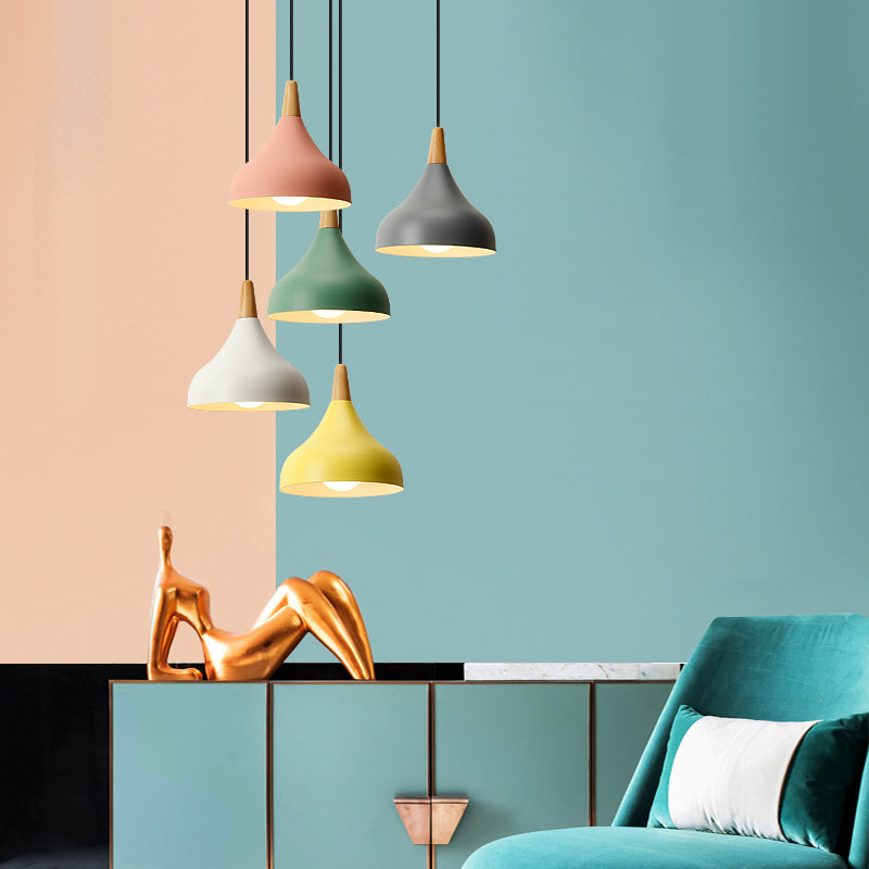 Macaron Loft Pendant Lamp - Metal Onion Ceiling Pendant Light for Kindergarten