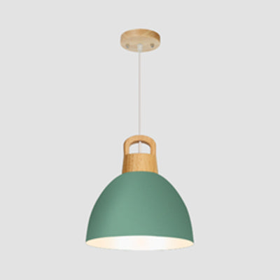 Aluminum Dome Pendant Macaron Hanging Lamp for Kitchen Corridor - 1 Bulb Lighting Solution