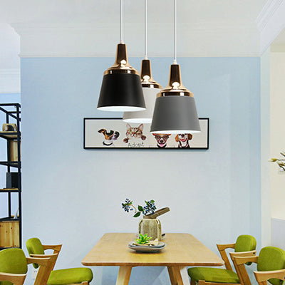 Nordic Style Aluminum Coolie Pendant Lamp With Single Bulb - Ideal For Living Room