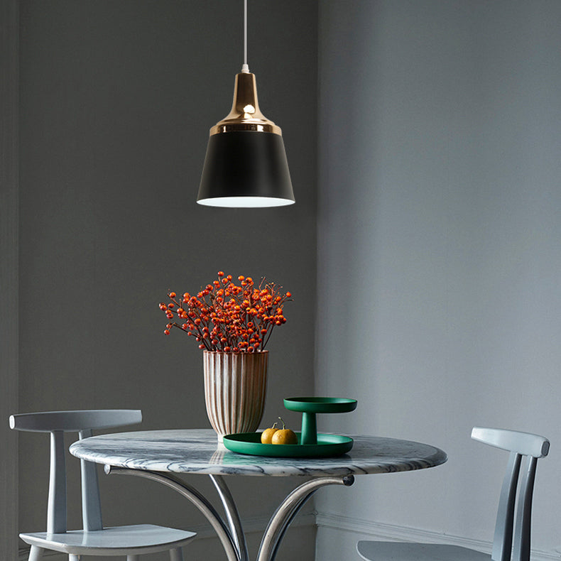 Nordic Style Aluminum Coolie Pendant Lamp With Single Bulb - Ideal For Living Room