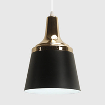 Nordic Style Aluminum Coolie Pendant Lamp With Single Bulb - Ideal For Living Room Black