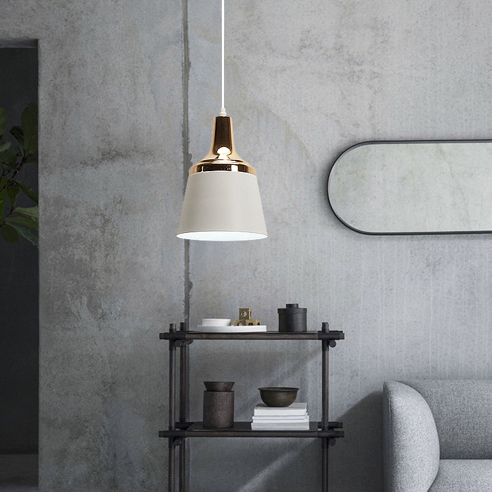 Nordic Style Aluminum Coolie Pendant Lamp With Single Bulb - Ideal For Living Room