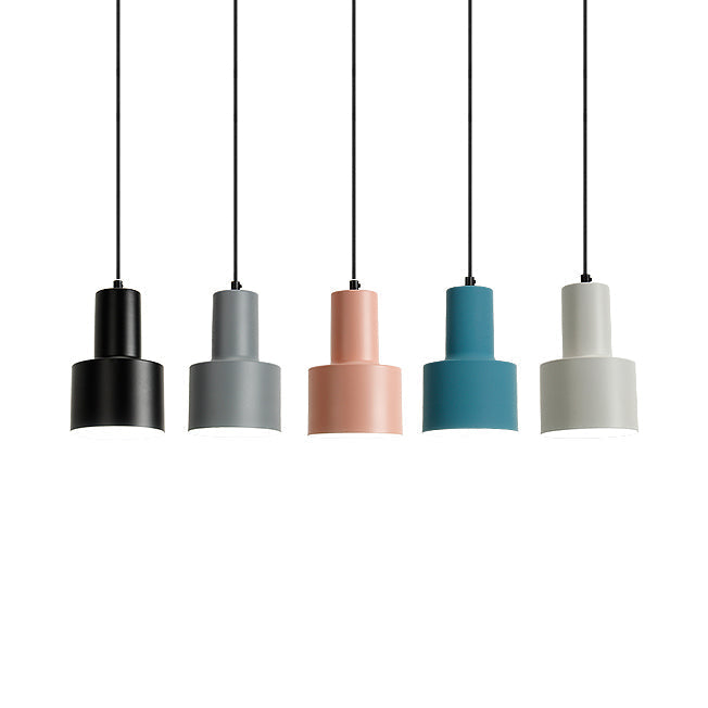 Macaron Loft Pendant Ceiling Light - Metallic Cylinder Design for Meeting Room