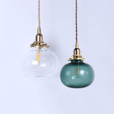 Lampe suspendue ovale élégante en laiton avec abat-jour en verre - Parfait pour un magasin de vêtements