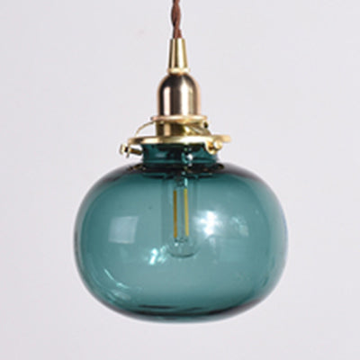 Lampe suspendue ovale élégante en laiton avec abat-jour en verre - Parfait pour un magasin de vêtements