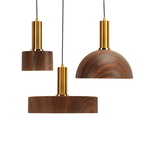 Stylish Wood Pendant Light for Bedroom or Porch - Small, Brown, and Modern