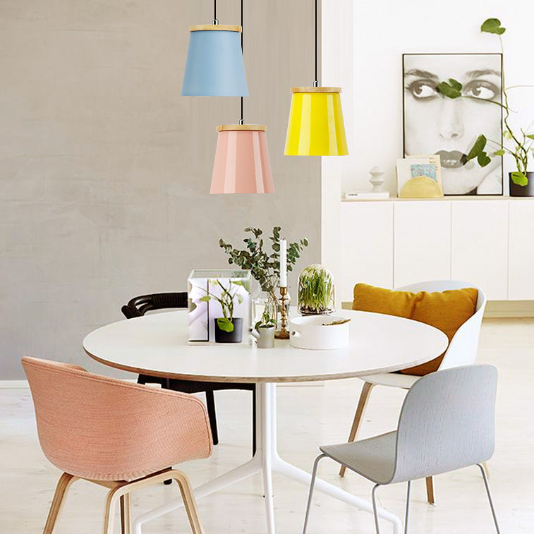 Modern Metallic Bucket Pendant Light for Kitchen and Dining Room