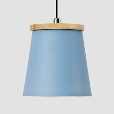 One-Light Modern Pendant Light In Sleek Metallic Bucket Design For Kitchen And Dining Room
