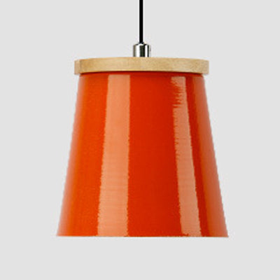 One-Light Modern Pendant Light In Sleek Metallic Bucket Design For Kitchen And Dining Room