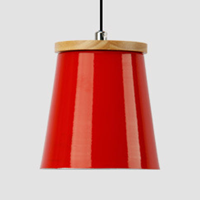 One-Light Modern Pendant Light In Sleek Metallic Bucket Design For Kitchen And Dining Room