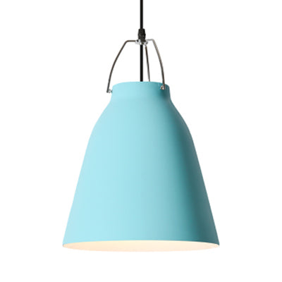 Candy Colored Bucket Hanging Light - Macaron Aluminum Pendant Light (1 light) in Blue/Pink for Office or Kitchen