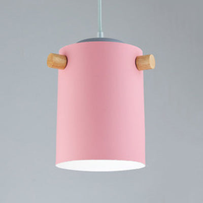 Candy Colored Cylindrical Suspension Light - Macaron Aluminum Pendant Light for Corridor - Blue/Green/Pink/White/Yellow