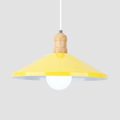 Contemporary Metal Coolie Pendant Light Ideal For Kitchen Or Dining Room Décor Yellow
