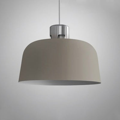 Simple Gray Bucket Shade Pendant Lamp: 9"/10"/11.5"/14" Wide Ceiling Light for Dining Room with One Bulb