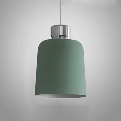 Blue/Green/Pink Nordic Pendant Light w/ Metal Bucket Shade - Perfect for Restaurant & Dining Room