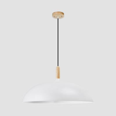 Modern Saucer Shape Pendant Lamp 1 Light In Aluminum - Black/Coffee/White For Restaurants And Hotels