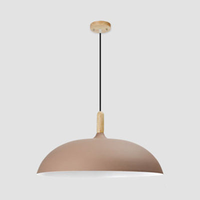 Modern Saucer Shape Pendant Lamp 1 Light In Aluminum - Black/Coffee/White For Restaurants And Hotels