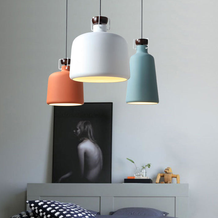 Metallic Jar Pendant Light - Nordic Style Hanging Lamp For Kitchen Dining Table