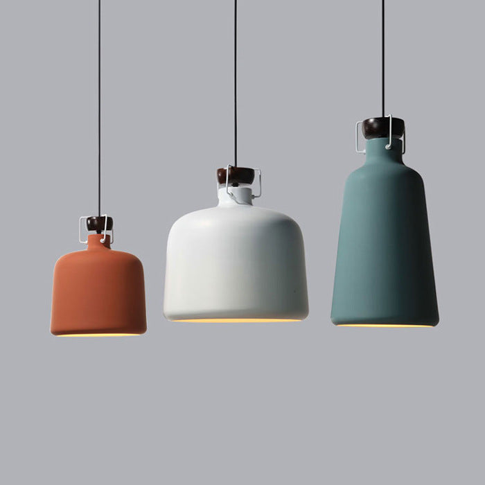 Nordic Style Pendant Light - Metallic Jar Shape, Ideal for Kitchen Dining Table