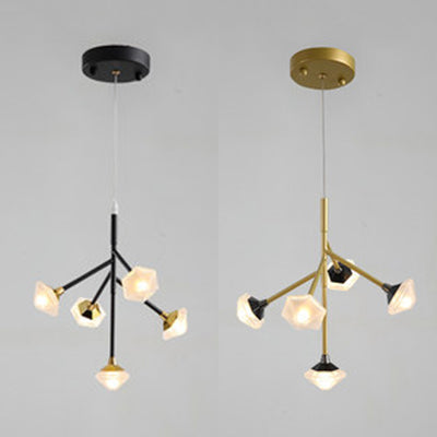 Modern Metal & Acrylic Pendant Chandelier With 5 Lights For Kitchen And Dining Room