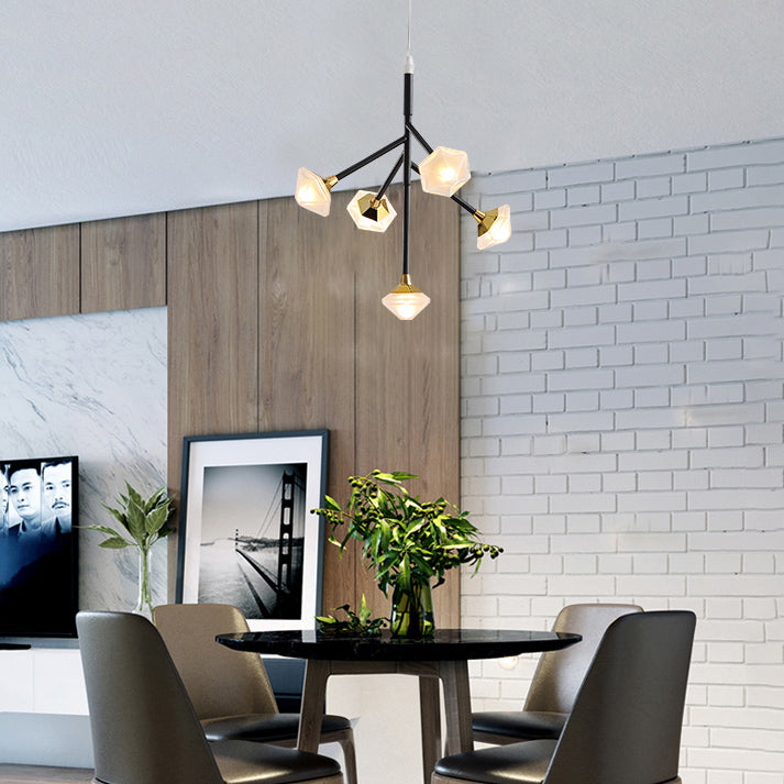 Modern Metal and Acrylic Flower Chandelier - 5 Light G4 Pendant for Kitchen and Dining Room