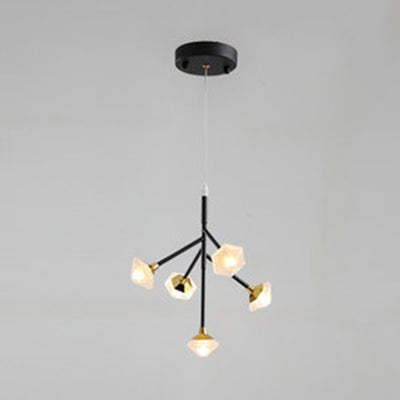 Modern Metal and Acrylic Flower Chandelier - 5 Light G4 Pendant for Kitchen and Dining Room