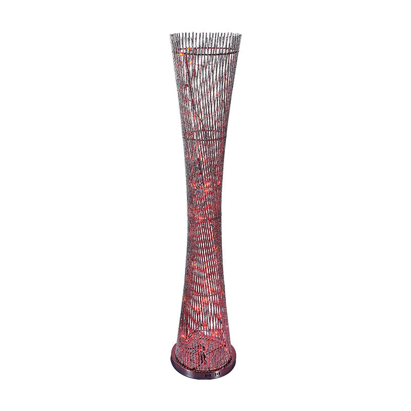 Silver Aluminum Canton Tower Led Floor Reading Lamp - Stylish Bedroom Light Décor