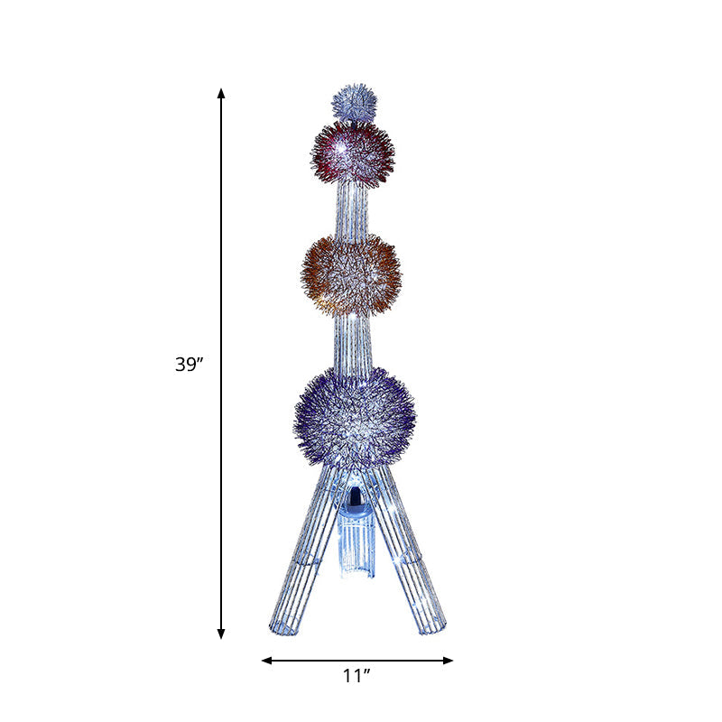 Colorful Led Tripod Floor Lamp - Decorative Aluminum Stand Blue/Purple/Yellow