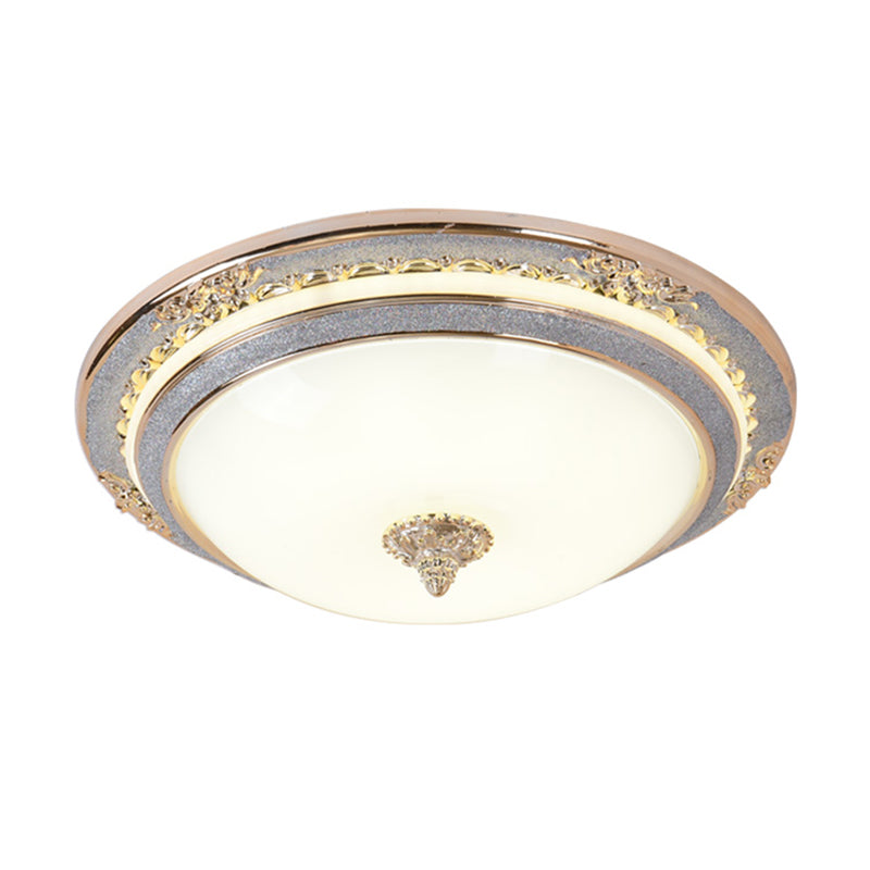 Sleek Glass Apricot Ceiling Lamp - LED Flush Mount Light, Bowl-Shape Simplicity - 14"/16"/19.5" Dia
