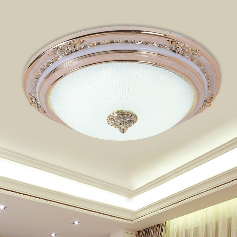 Sleek Glass Apricot Ceiling Lamp - LED Flush Mount Light, Bowl-Shape Simplicity - 14"/16"/19.5" Dia