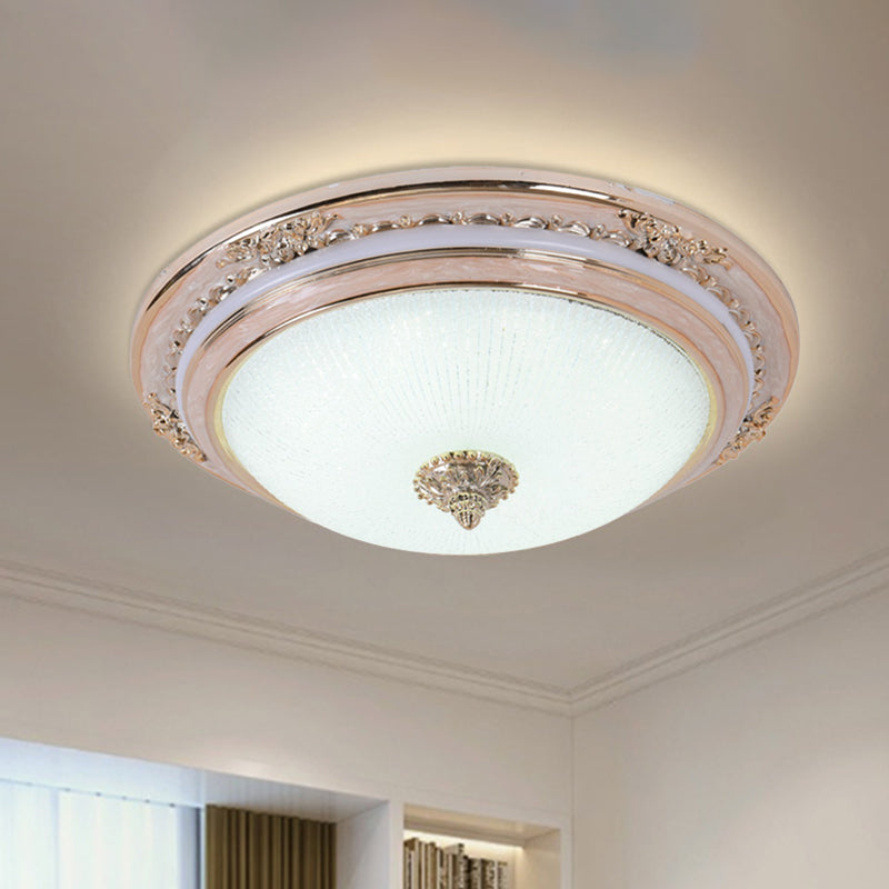 Sleek Glass Apricot Ceiling Lamp - LED Flush Mount Light, Bowl-Shape Simplicity - 14"/16"/19.5" Dia