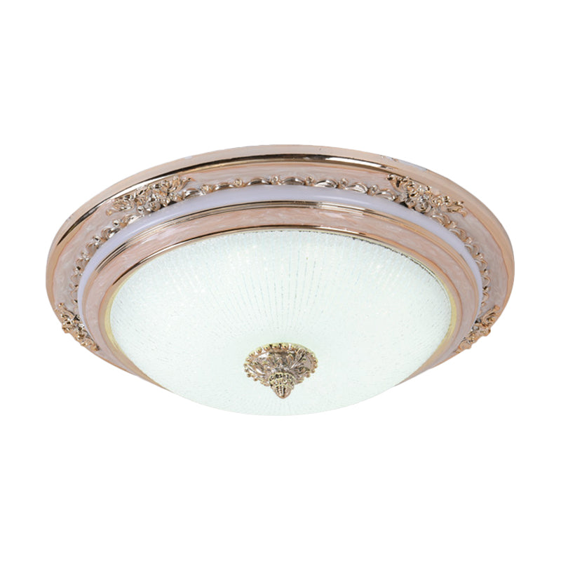 Sleek Glass Apricot Ceiling Lamp - LED Flush Mount Light, Bowl-Shape Simplicity - 14"/16"/19.5" Dia