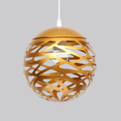 Modern 1-Head Candy Colored Hollow Pendant Lamp For Kids Bedroom Gold / 8