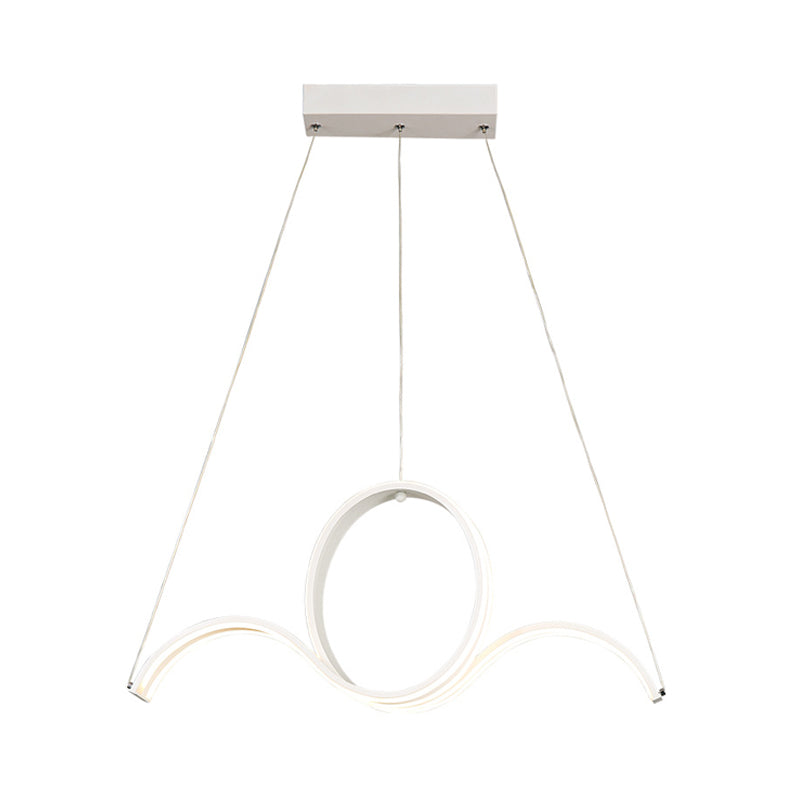 Modern Acrylic LED Pendant Chandelier for Dining Room – Twisting Design in Warm/White Light