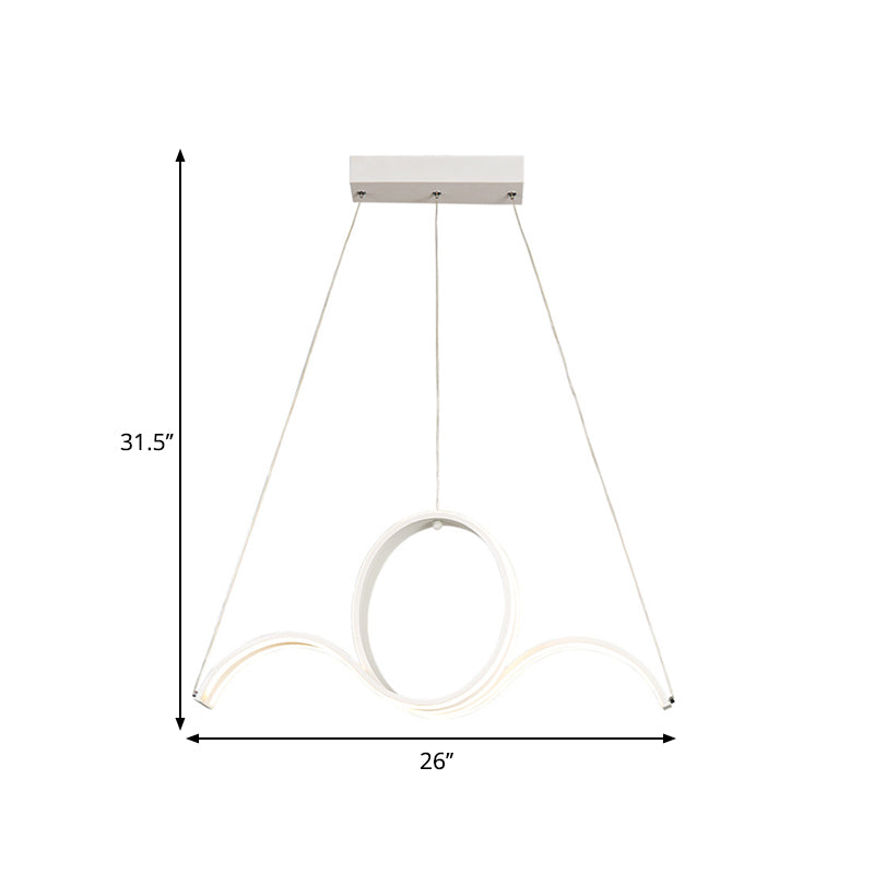 Modern Acrylic LED Pendant Chandelier for Dining Room – Twisting Design in Warm/White Light