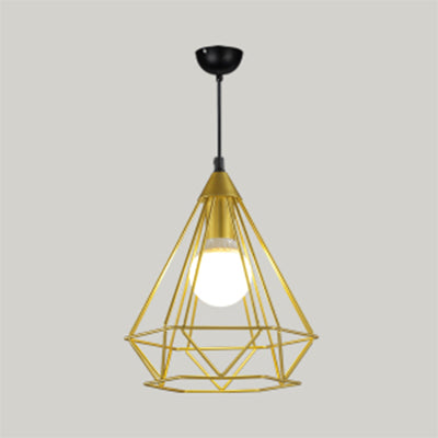 Diamond Wire Pendant Light for Stair Cafe - Traditional Metal Hanging Lamp