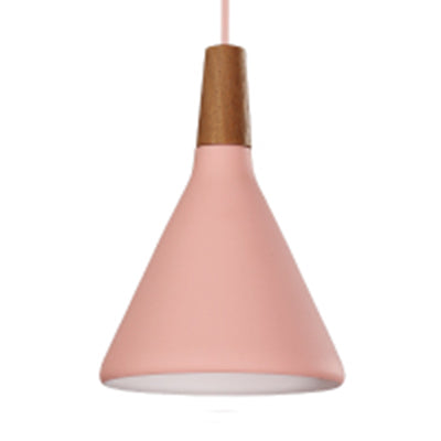 Stylish Macaron Pendant Lamp Single Light Hanging For Bedroom Or Bathroom Pink