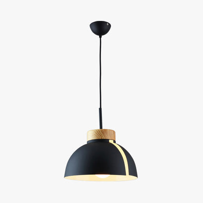 Nordic 1 Light Metal Shade Suspension Pendant - Pink/White/Black Dome Ceiling Light